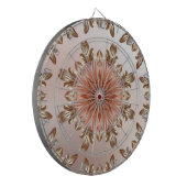 Orange Peach Floral Dartboard Dartscheibe (Vorderseite Links)