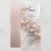 Orange Peach Floral Menü Menükarte (Vorne/Hinten)