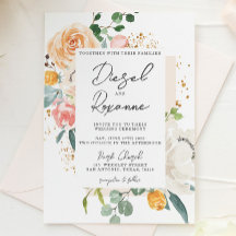 Orange Peach Floral Wedding