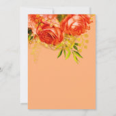 Orange Peach Gold Foil Rose Brautparty Einladung (Rückseite)