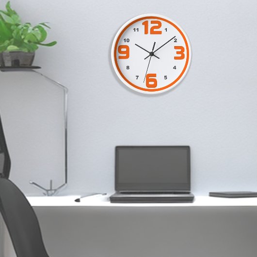 Orange Peach Hue Bold Quarter Numbers Uhr