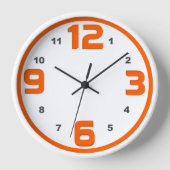 Orange Peach Hue Bold Quarter Numbers Uhr (Vorderseite)