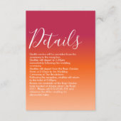 Orange Peach Maroon Sunset Modern Script Begleitkarte (Vorderseite)