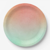 Orange Peach Mint Wedding Pappteller (Vorderseite)
