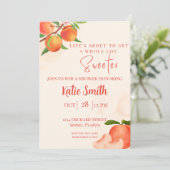 Orange Peach Themendusche Einladung (Stehend Vorderseite)