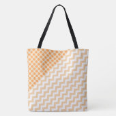 Orange Peach Trendy Dots Zig Girly Name Monogram Tasche (Rückseite)
