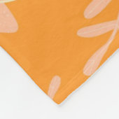 Orange Peach Tropical Floral Botanischer Sommer Fleecedecke (Ecke)