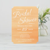 Orange Peach Wassercolor Bridal Dusche Einladung (Stehend Vorderseite)