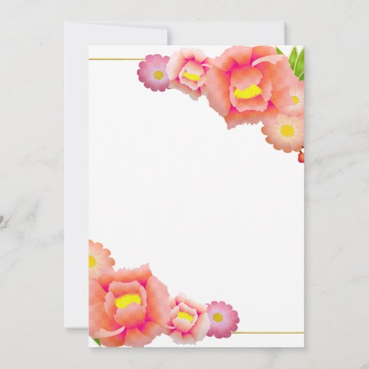 Orange & Peach Wedding Einladung (Rückseite)