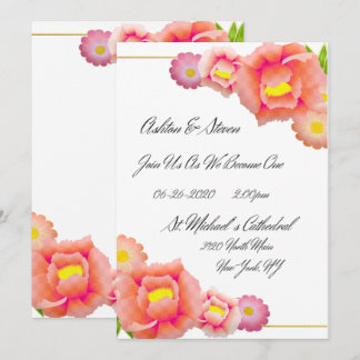 Orange & Peach Wedding Einladung