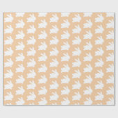 Orange Peach White Rabbit Pastel Geschenkpapier (Flach)