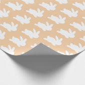 Orange Peach White Rabbit Pastel Geschenkpapier (Ecke)