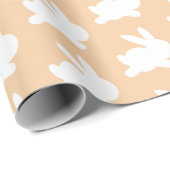 Orange Peach White Rabbit Pastel Geschenkpapier (Rolleneckpunkt)