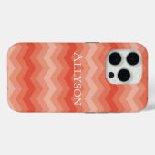 Orange Peach Zickzack Case-Mate iPhone Hülle (Rückseite (Horizontal))