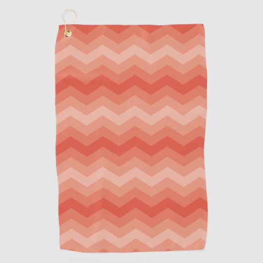 Orange Peach Zickzack Golfhandtuch (Vorderseite)