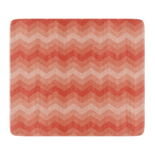 Orange Peach Zickzack Schneidebrett (Vorderseite)