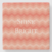 Orange Peach Zickzack Steinuntersetzer (Vorderseite)