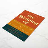 Orange Peacock Moderne Retro Folieneinladung (Gedreht)