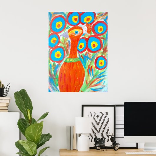 Orange Peacock Poster (Heimbüro)
