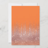 Orange Peel Rose Gold Glitzer Typografie Sweet 16 Einladung (Rückseite)
