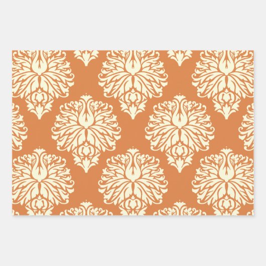 Orange Peel South Hütte Damask Geschenkpapier Set (Vorderseite 3)