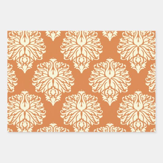 Orange Peel South Hütte Damask Geschenkpapier Set (Vorderseite)