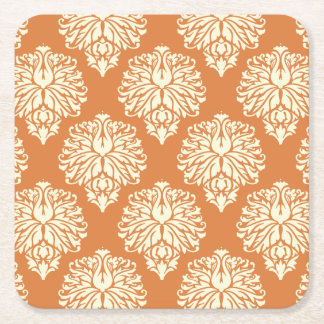 Orange Peel South Hütte Damask Rechteckiger Pappuntersetzer