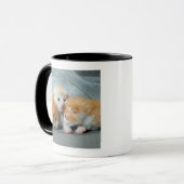 Orange Pelz-Kätzchen Tasse (Vorderseite Links)