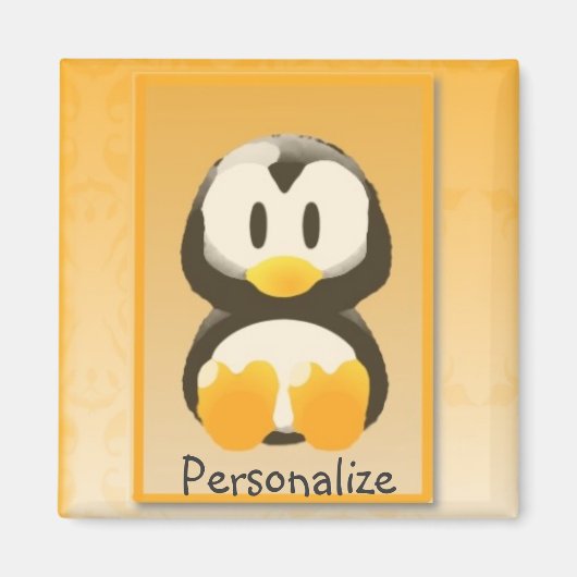 Orange Penguin Magnet (Vorne)