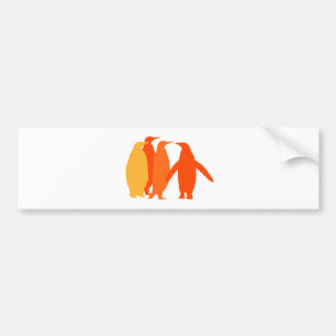 Orange Penguins Autoaufkleber