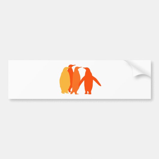 Orange Penguins Autoaufkleber (Vorne)