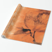 Orange Peongs 2 Decoupage Collage Design