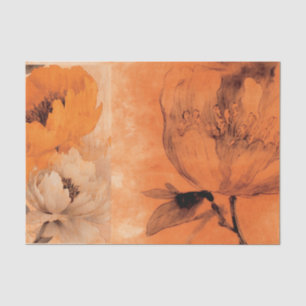 Orange Peongs 2 Decoupage Collage Design Seidenpapier