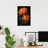 Orange Peonies Blume Art Print Poster (Heimbüro)