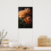 Orange Peonies Blume Art Print Poster (Küche)