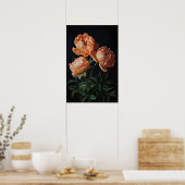 Orange Peonies Blume Art Print Poster (Küche)