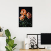Orange Peonies Blume Art Print Poster (Heimbüro)
