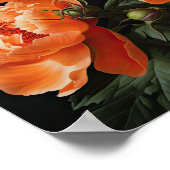 Orange Peonies Blume Art Print Poster (Ecke)