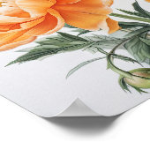 Orange Peonies Blume Art Print Poster (Ecke)