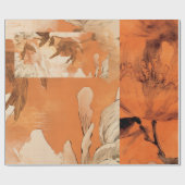 Orange Peonies Decoupage Collage Geschenkpapier (Flach)