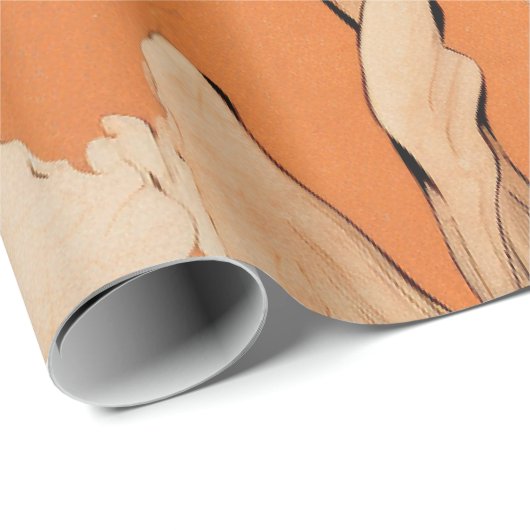 Orange Peonies Decoupage Collage Geschenkpapier (Rolleneckpunkt)