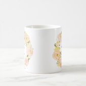 Orange Peonies Wreath Personalisierte Monogramm-Ta Kaffeetasse (Mittel)