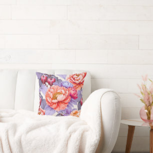 Orange Peony & blueding Heftwurz Kissen