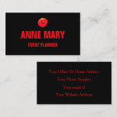 Orange Peony Floral Beruflich Cool Visitenkarte (Vorne/Hinten)