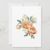 Orange Peony Floral Gold Leaaf Überraschung Geburt Einladung (Rückseite)