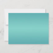 Orange Peony mit türkisfarbener Antwortkarte RSVP Karte (Rückseite)