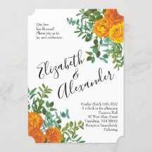 Orange Peony & Rose Floral Wedding