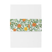 Orange Peony & Rose Floral Wedding Einladungsbanderole (Rückseitenbeispiel)