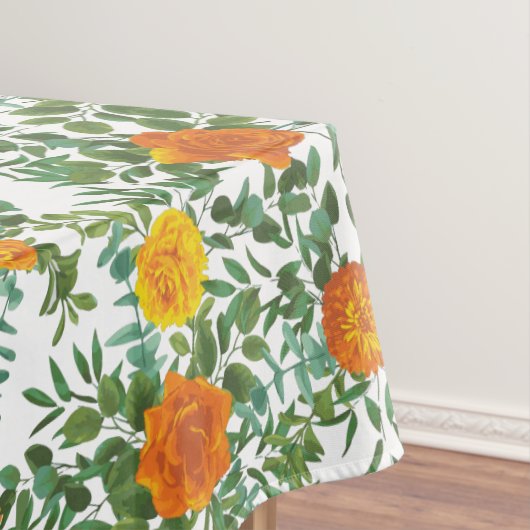 Orange Peony Rose Floral Wedding Tischdecke (Beispiel)