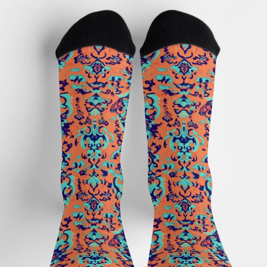Orange Persian Pattern Socken (Oben)